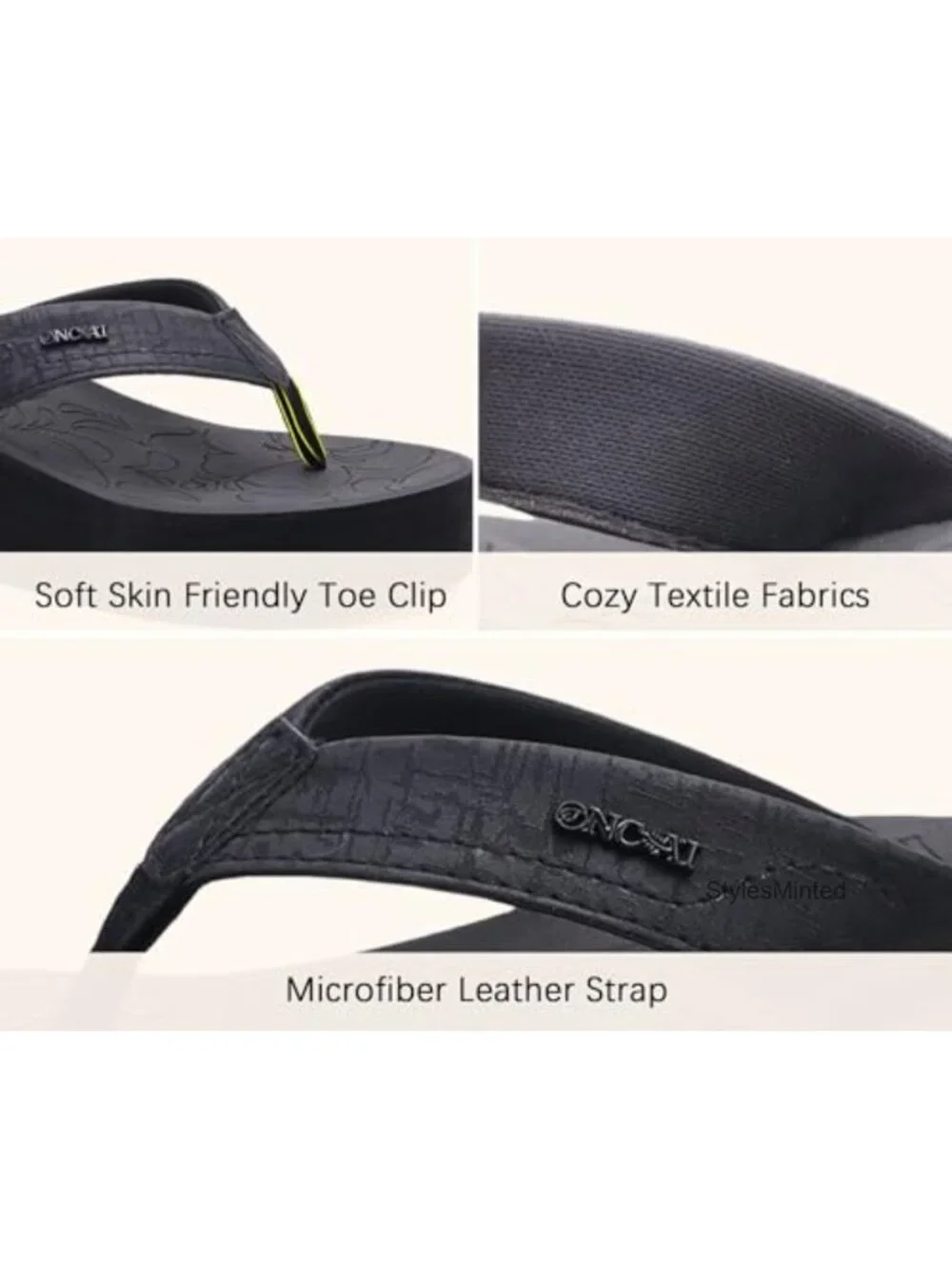 Womens Platform Wedge Flip Flops Dressy Summer Chunky Heel Sandals Faux Leather